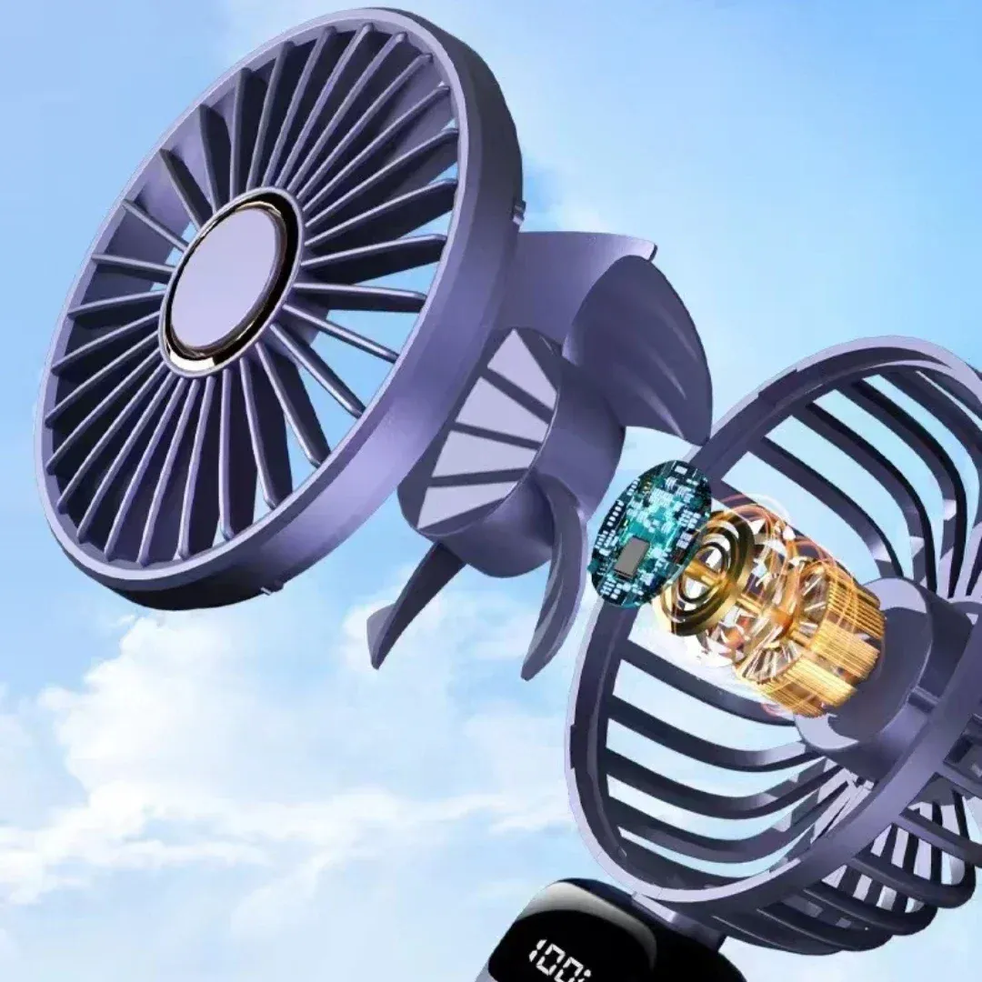 Ventilateur portable à LED dans son environnement quotidien