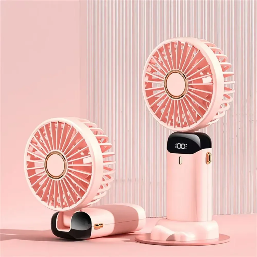 Ventilateur portable rechargeable à LED avec affichage numérique, inclinaison réglable à 90°, 5 vitesses et fonction aromathérapie 8