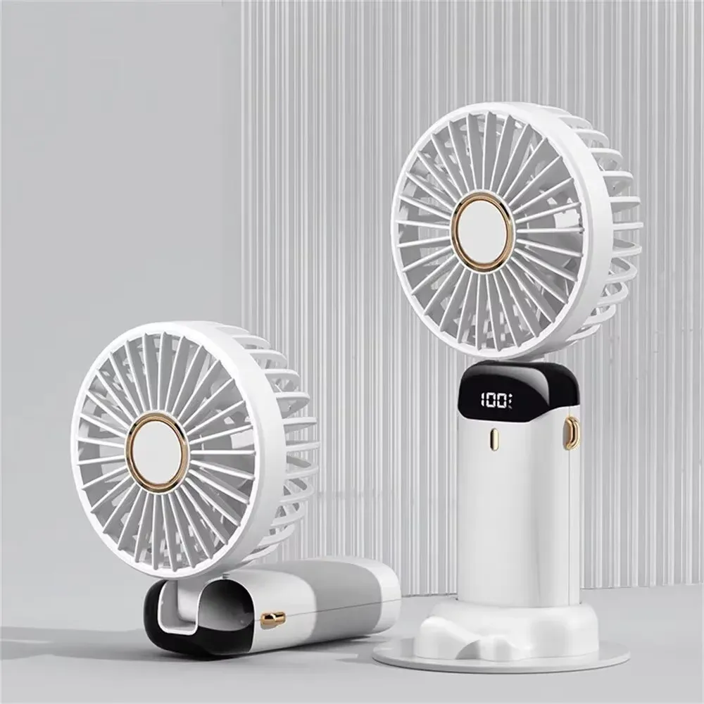 Ventilateur portable rechargeable à LED avec affichage numérique, inclinaison réglable à 90°, 5 vitesses et fonction aromathérapie 9