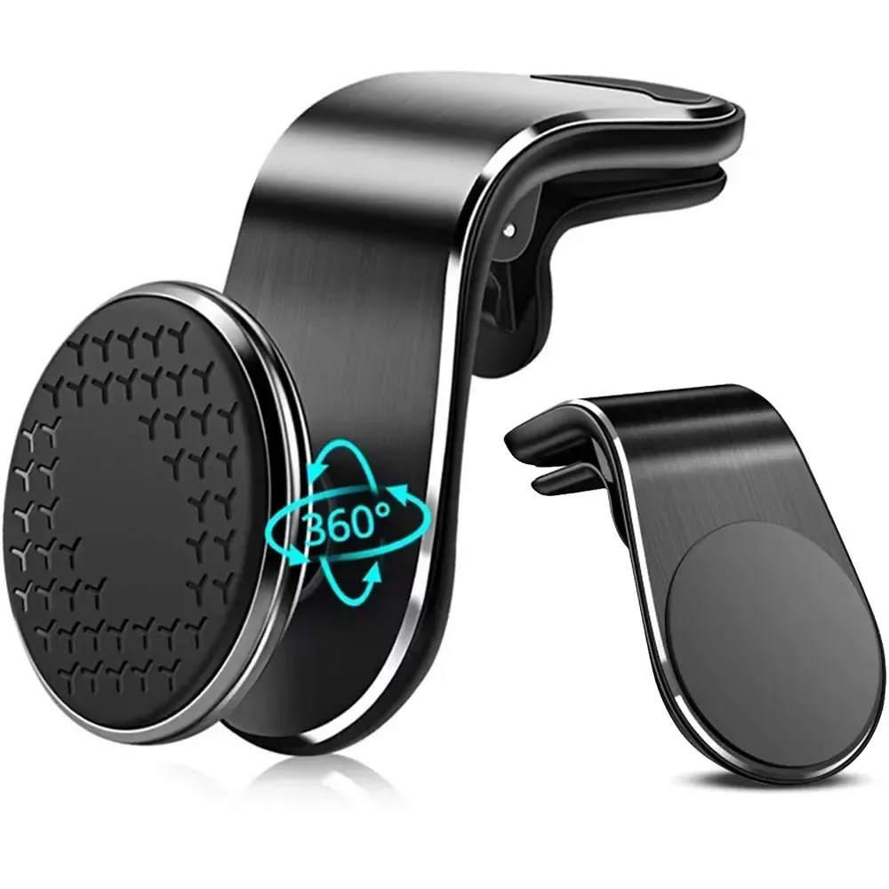 Support magnétique pour téléphone de voiture, fixation sur grille d'aération, rotation à 360°, support GPS pour smartphone Xiaomi, Huawei, Samsung