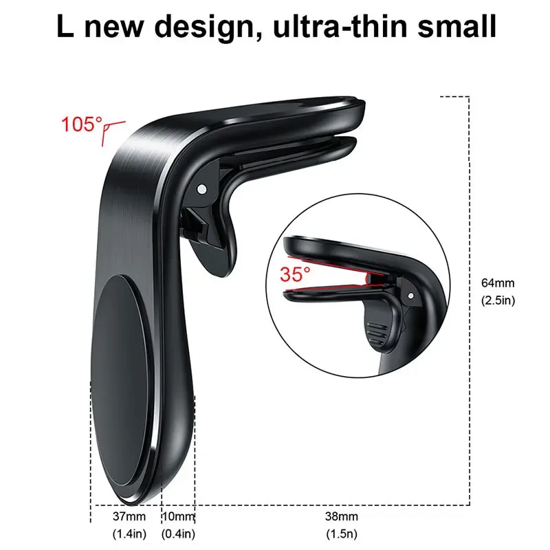 Support magnétique pour téléphone de voiture, fixation sur grille d'aération, rotation à 360°, support GPS pour smartphone Xiaomi, Huawei, Samsung 3