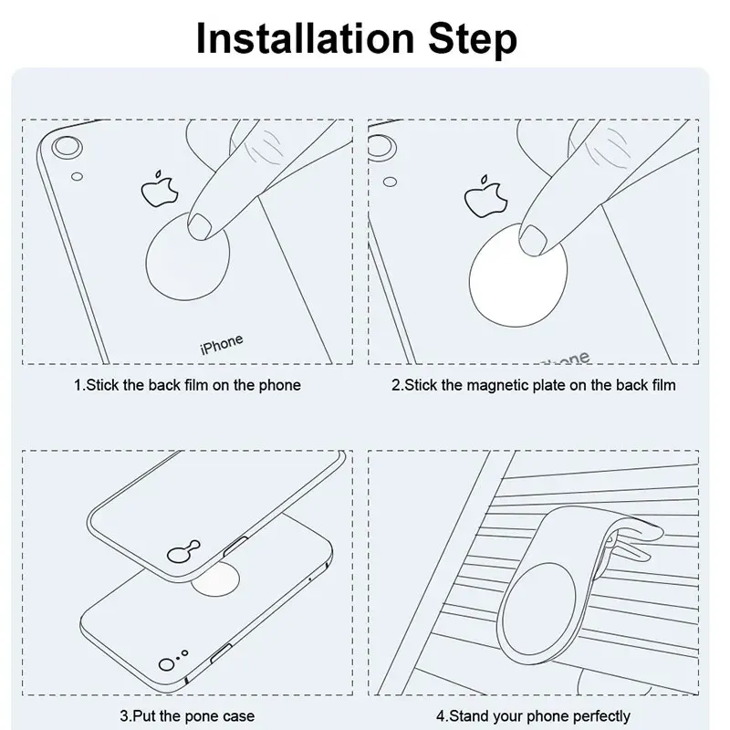 Support magnétique pour téléphone de voiture, fixation sur grille d'aération, rotation à 360°, support GPS pour smartphone Xiaomi, Huawei, Samsung 6
