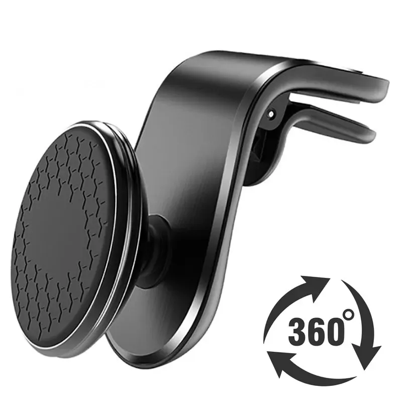 Support magnétique pour téléphone de voiture, fixation sur grille d'aération, rotation à 360°, support GPS pour smartphone Xiaomi, Huawei, Samsung 7