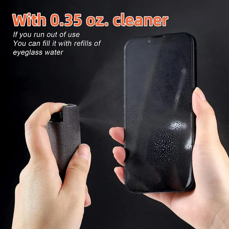 Nettoyant d'écran 2 en 1 avec vaporisateur et lingettes en microfibre pour iPhone, Samsung et Xiaomi, smartphones, tablettes et ordinateurs 2