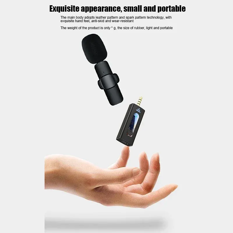 Microphone-cravate sans fil Jack 3,5 mm à condensateur omnidirectionnel pour smartphone et appareil photo 4