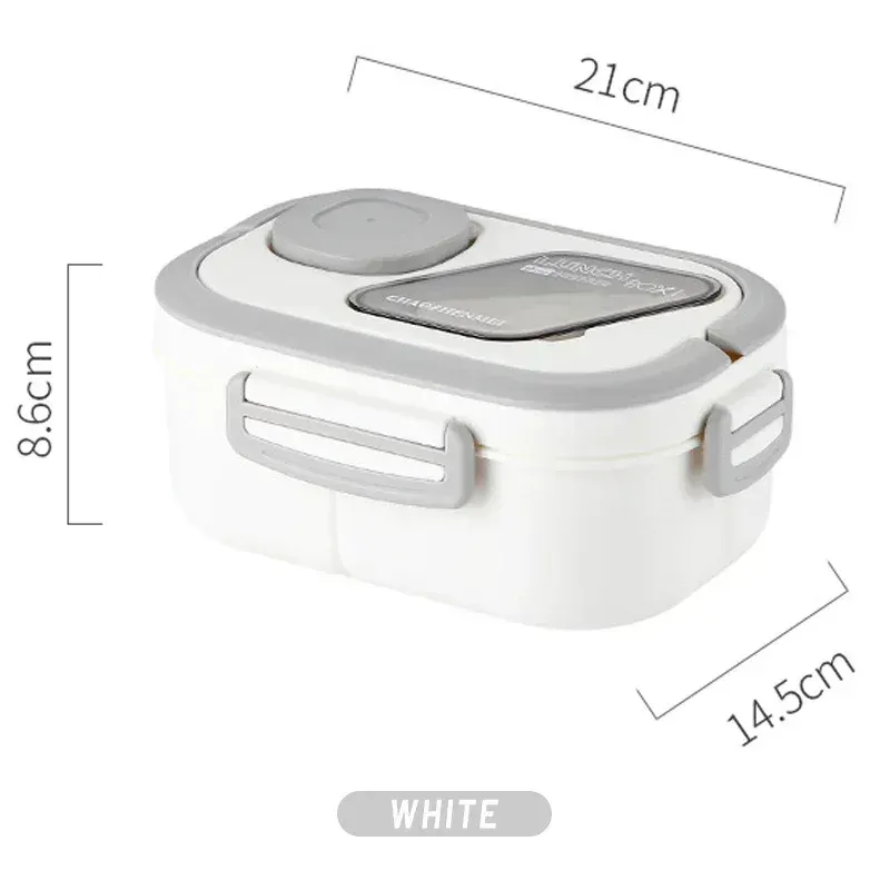 Boîte à déjeuner Bento portable en paille de blé avec compartiments et poignée de transport, contenant réutilisable pour repas et collations 10
