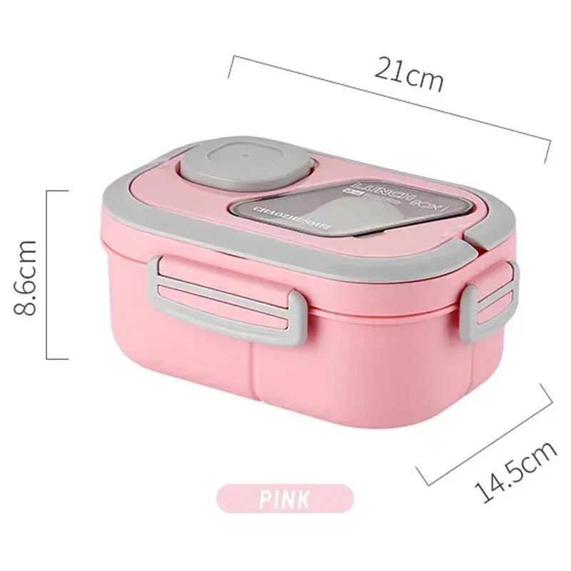 Boîte à déjeuner Bento portable en paille de blé avec compartiments et poignée de transport, contenant réutilisable pour repas et collations 8