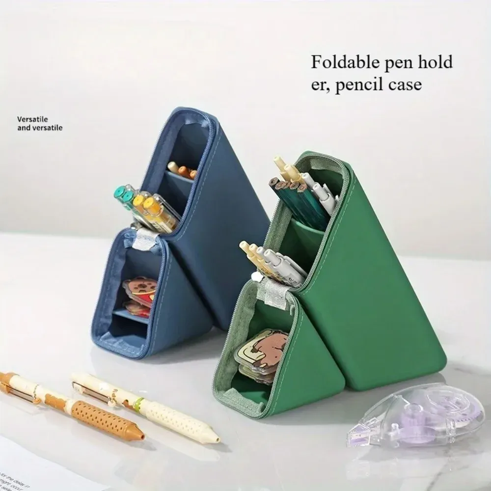 Porte-stylo en silicone élégant pliable pour bureau et études, pot à papeterie polyvalent, cadeau idéal pour étudiants 3