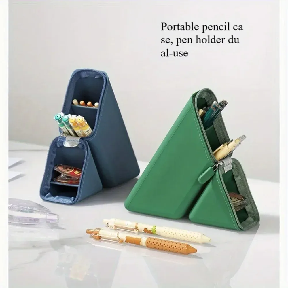 Porte-stylo en silicone élégant pliable pour bureau et études, pot à papeterie polyvalent, cadeau idéal pour étudiants - Image 1