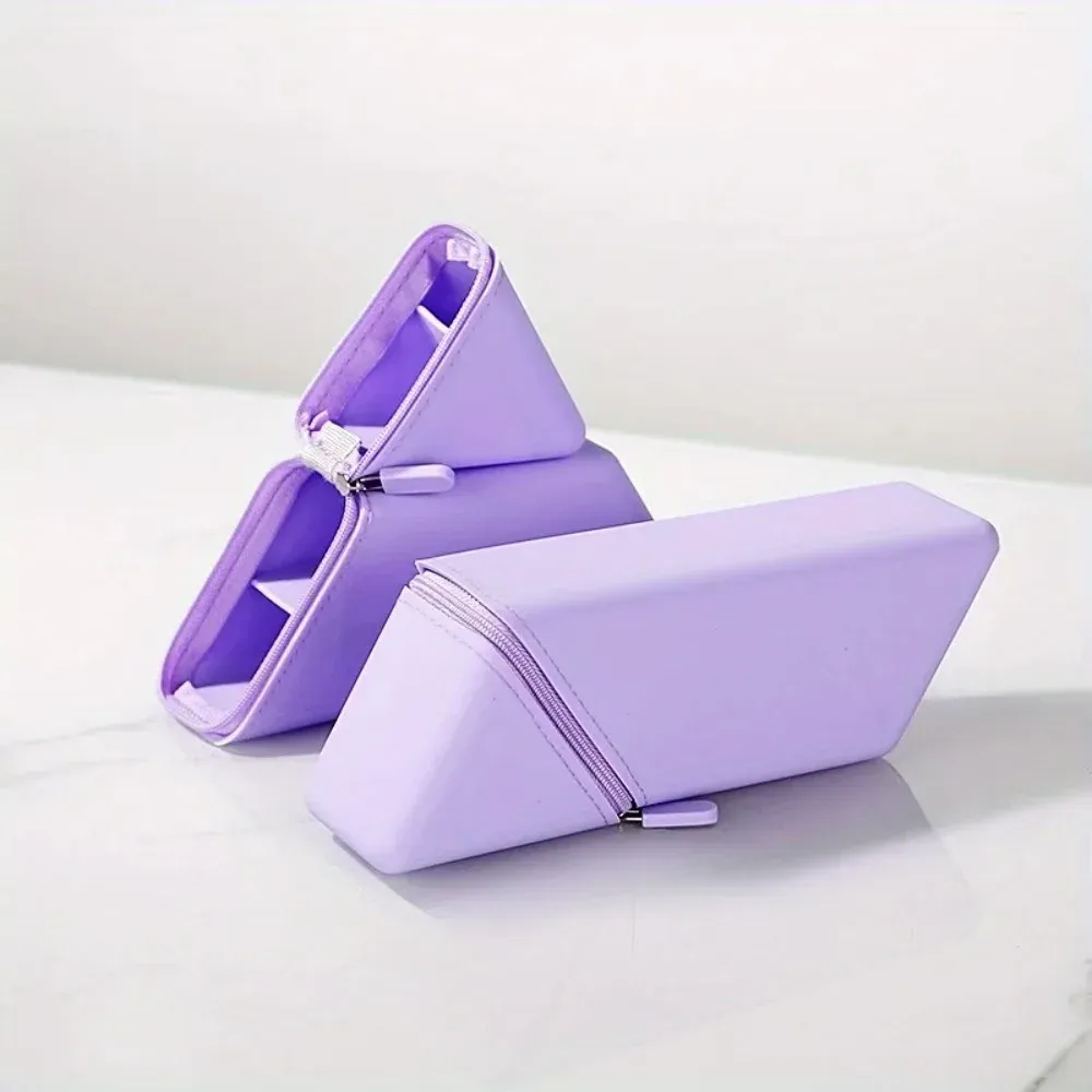 Porte-stylo en silicone élégant pliable pour bureau et études, pot à papeterie polyvalent, cadeau idéal pour étudiants 4