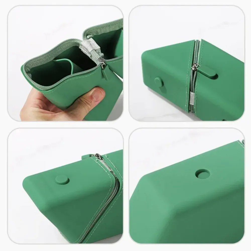 Porte-stylo en silicone élégant pliable pour bureau et études, pot à papeterie polyvalent, cadeau idéal pour étudiants 5