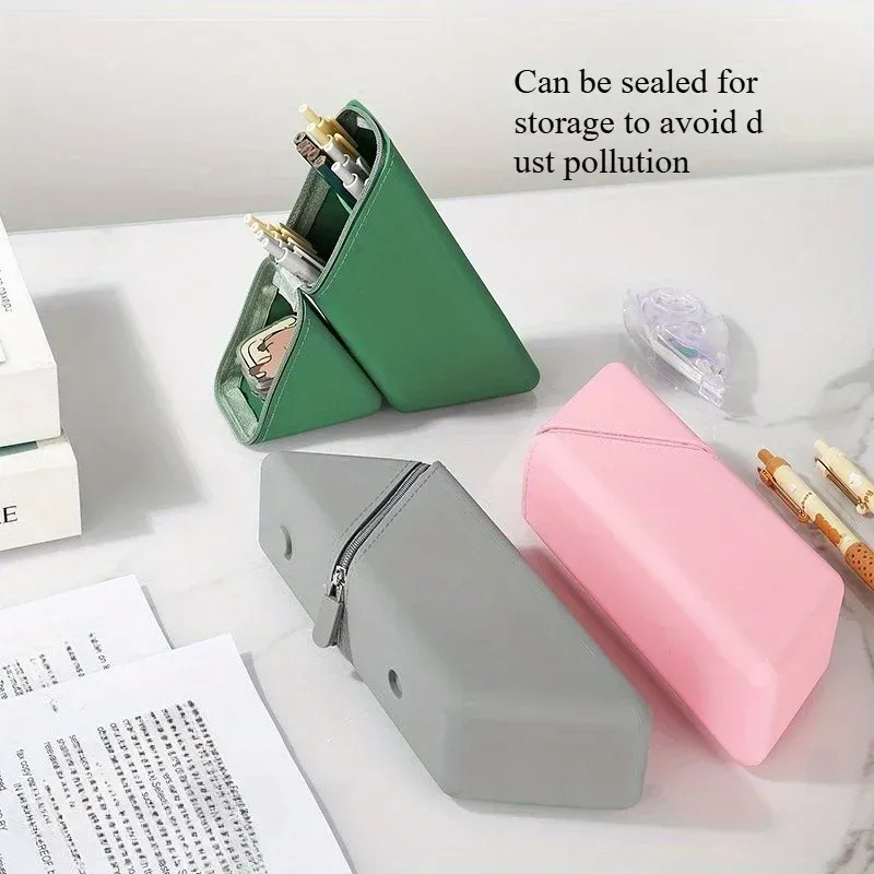 Porte-stylo en silicone élégant, organisation des fournitures