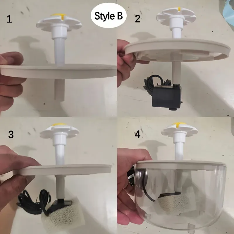 Fontaine d'eau électrique silencieuse USB 1 L pour animaux de compagnie, distributeur d'eau automatique pour chat avec filtre 4