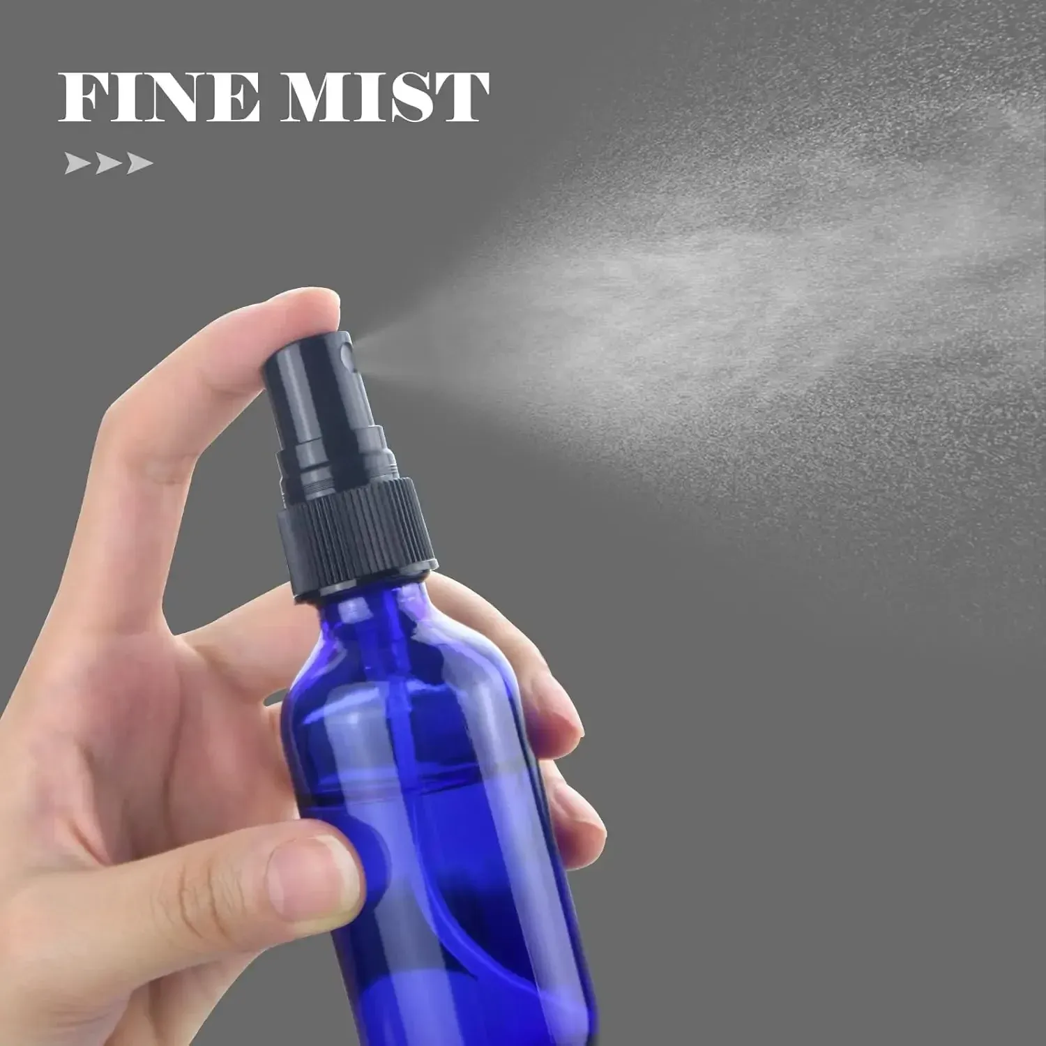 Flacon vaporisateur en verre bleu avec brumisateur pour huile essentielle, rechargeable, portable, idéal pour le voyage, 5 ml / 100 ml, 1 pièce 2