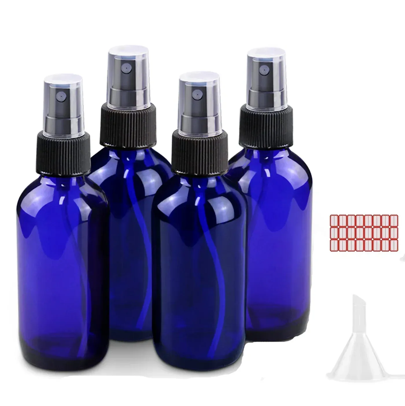 Flacon vaporisateur en verre bleu avec brumisateur pour huile essentielle, rechargeable, portable, idéal pour le voyage, 5 ml / 100 ml, 1 pièce - Image 1