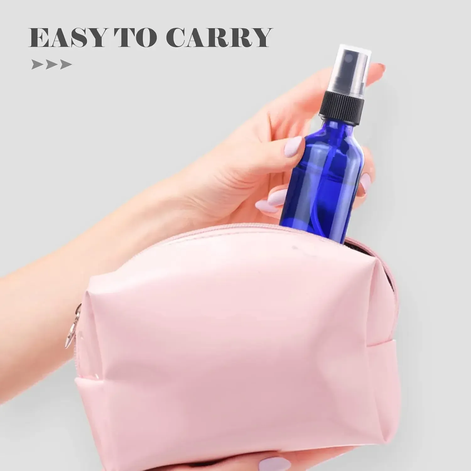 Flacon vaporisateur en verre bleu avec brumisateur pour huile essentielle, rechargeable, portable, idéal pour le voyage, 5 ml / 100 ml, 1 pièce 5