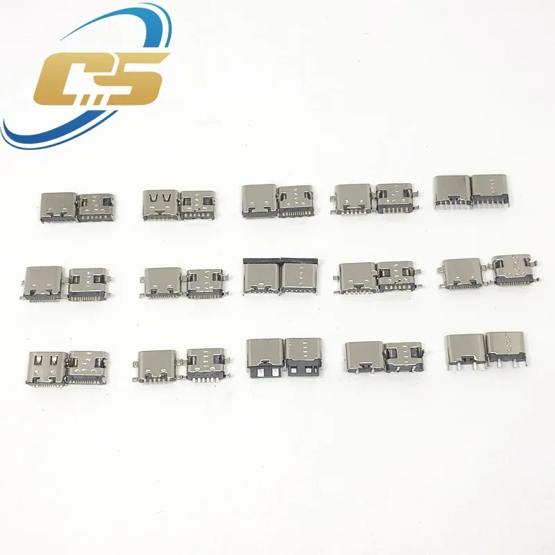 Connecteurs de port de charge USB Type-C, 150 pièces/boîte, 15 modèles, assortiment 6 broches et 16 broches, pour téléphones et kits de réparation électronique 3