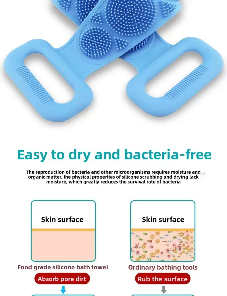 Éponge en silicone pour le nettoyage du dos