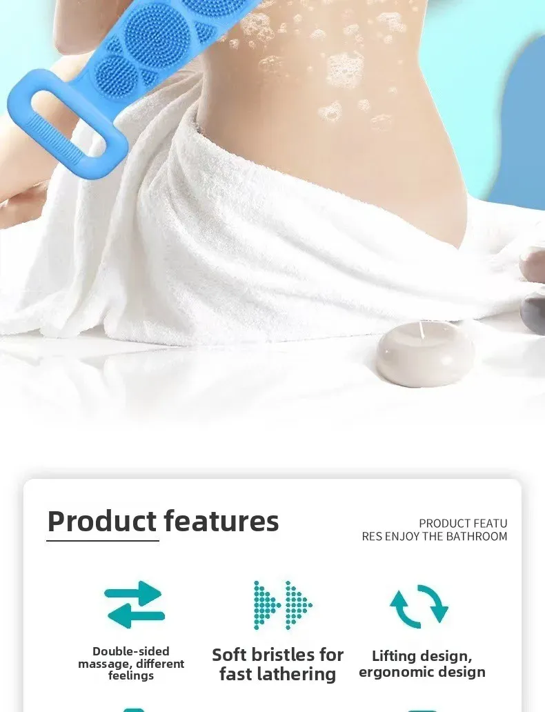 Éponge exfoliante double face en silicone pour le corps