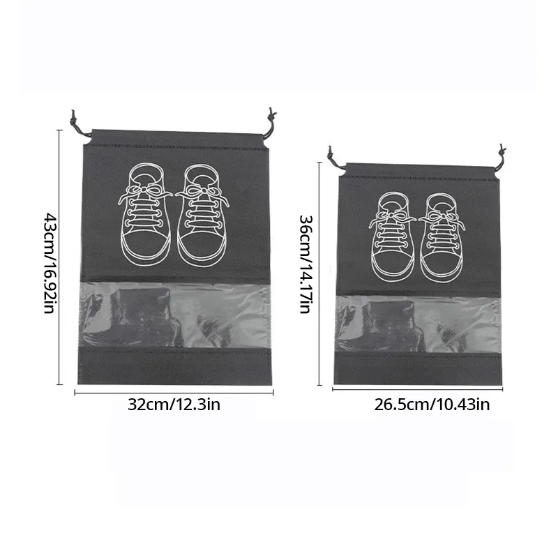 Lot de 5 sacs de rangement pour chaussures en tissu non tissé épais, grande capacité et étanches à l'humidité, idéaux pour le voyage 6