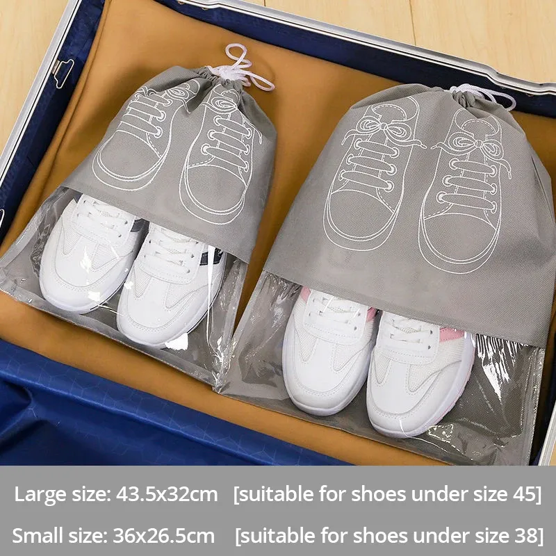 Lot de 5 sacs de rangement pour chaussures en tissu non tissé épais, grande capacité et étanches à l'humidité, idéaux pour le voyage 7