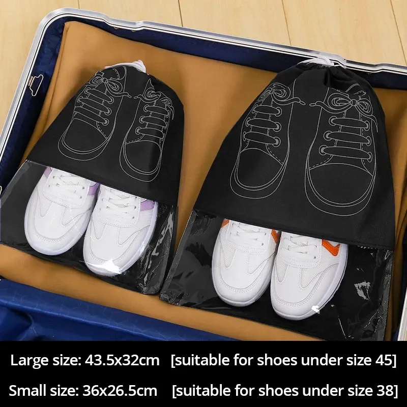Lot de 5 sacs de rangement pour chaussures en tissu non tissé épais, grande capacité et étanches à l'humidité, idéaux pour le voyage 9