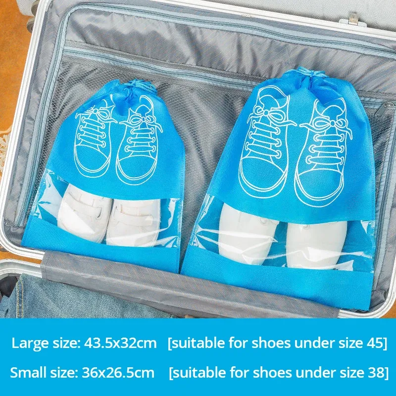 Lot de 5 sacs de rangement pour chaussures en tissu non tissé épais, grande capacité et étanches à l'humidité, idéaux pour le voyage 8