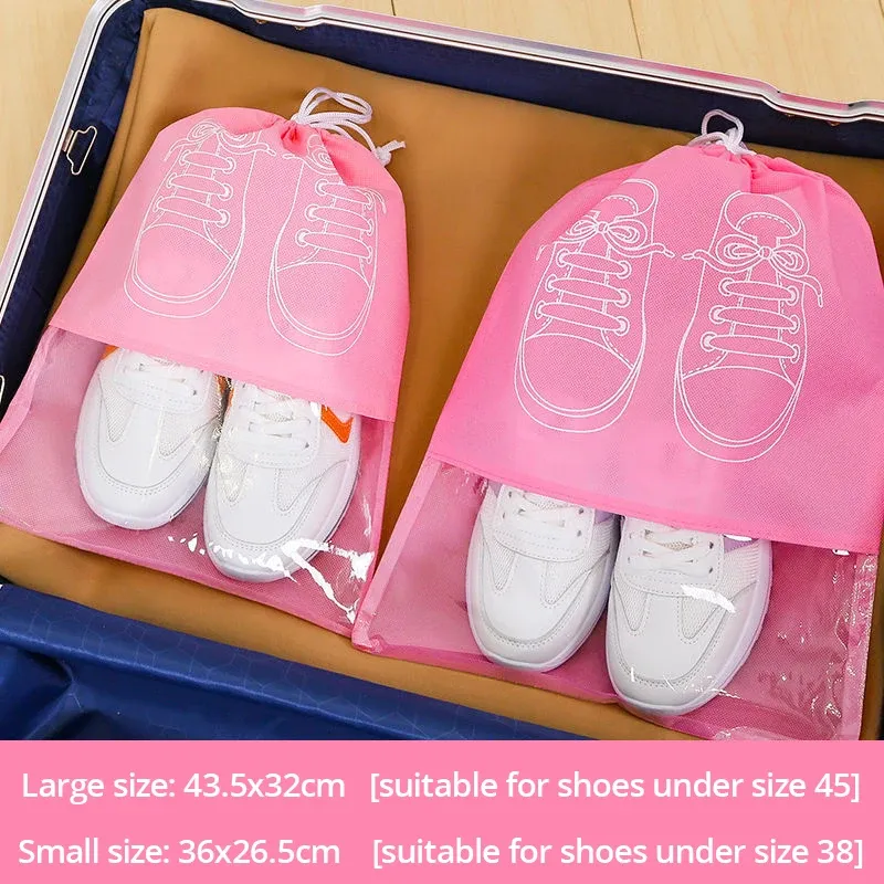 Lot de 5 sacs de rangement pour chaussures en tissu non tissé épais, grande capacité et étanches à l'humidité, idéaux pour le voyage 11