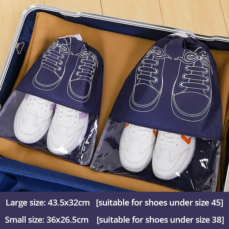 Lot de 5 sacs de rangement pour chaussures en tissu non tissé épais, grande capacité et étanches à l'humidité, idéaux pour le voyage 10