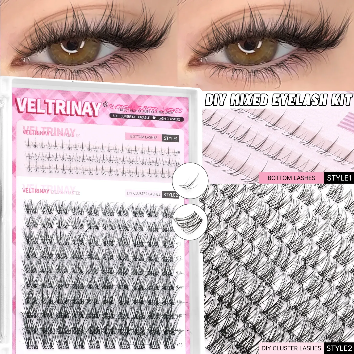Look naturel avec extensions de cils VELTRINAY