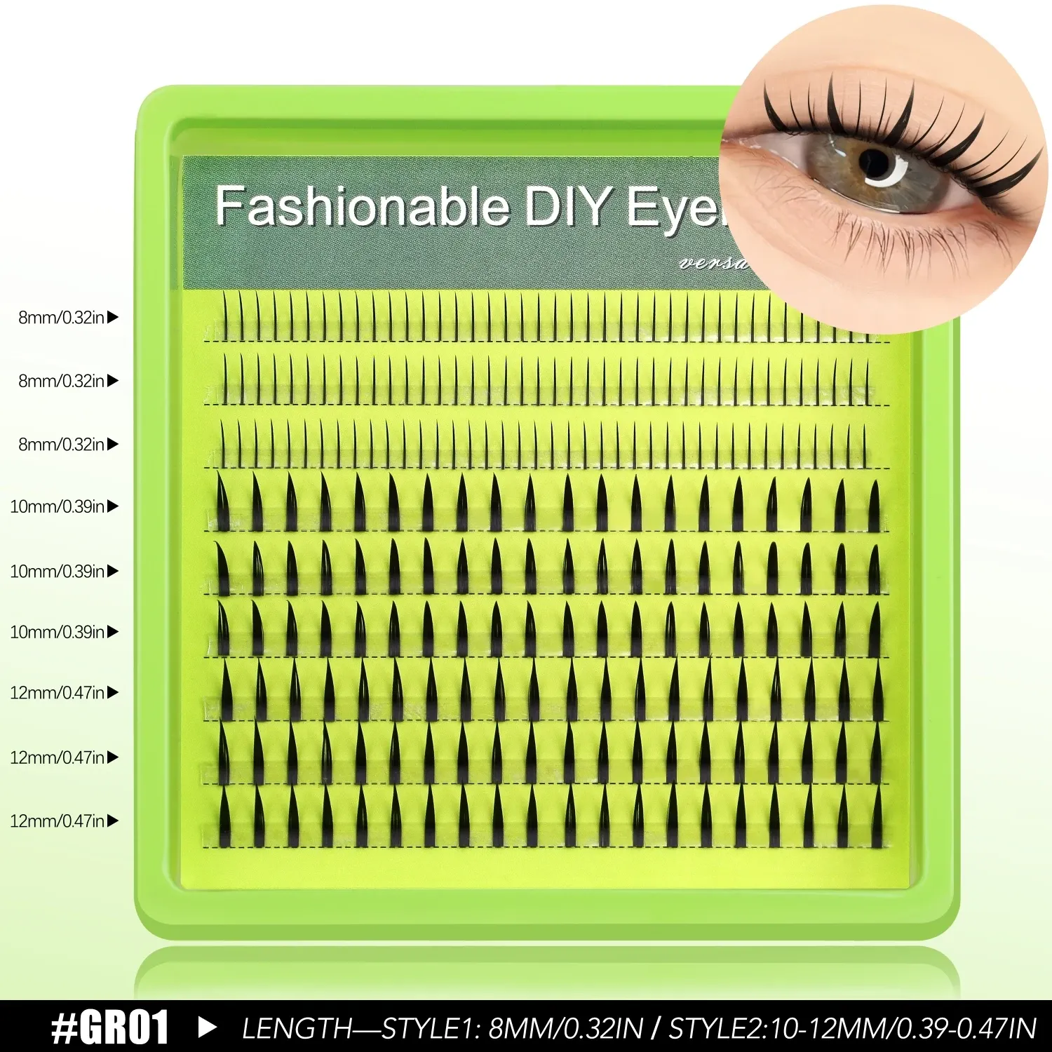 VELTRINAY Faux Cils Naturels Wispy Effet Extension Salon, Extensions de Cils DIY Réutilisables, Cils Individuels et Clusters Mélangés, Faux Cils Bas Inférieurs, Bande Transparente, Longueurs Mixtes, Volume Léger 10