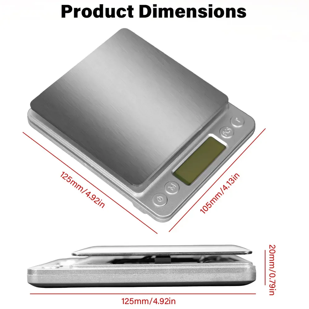 Balance électronique numérique 500 g / 0,01 g et 3 kg / 0,1 g à écran LCD, pour bijoux et cuisine 6