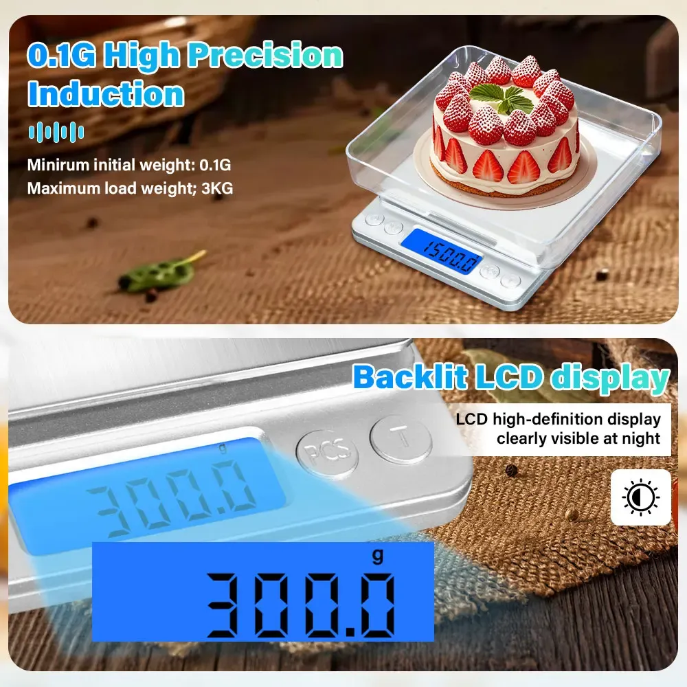 Balance numérique en situation d'utilisation en cuisine