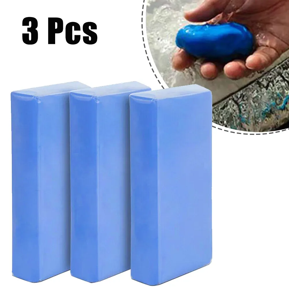 Barre d'argile de nettoyage pour voiture, lot de 3, finition polissage et lustrage, qualité fine, bleue, pour le nettoyage de la carrosserie et des vitres, élimine la contamination ferreuse