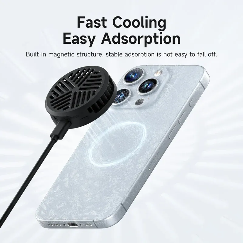 Ventilateur de refroidissement magnétique universel Hagibis pour téléphone portable, compatible iPhone 17 Pro 4