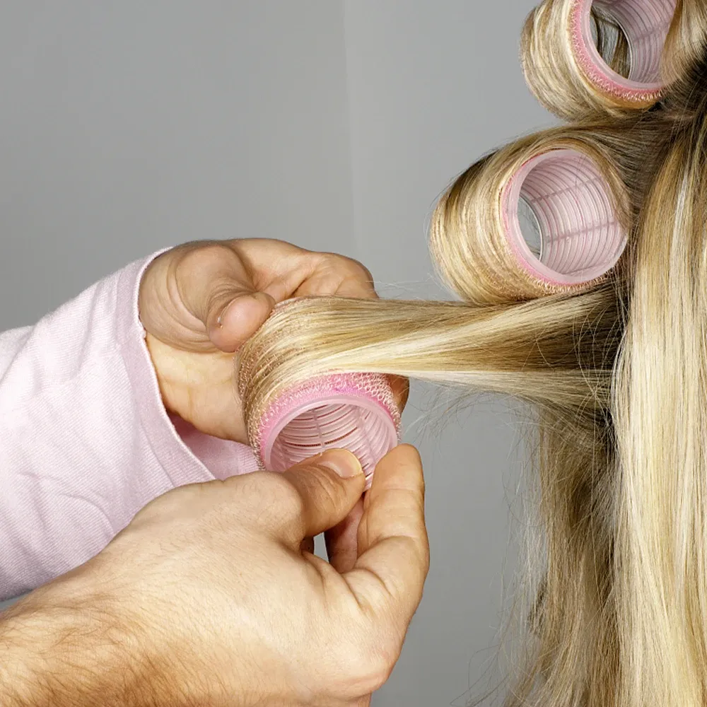 Bigoudis auto-agrippants sans chaleur pour femmes, accessoire de coiffure 4
