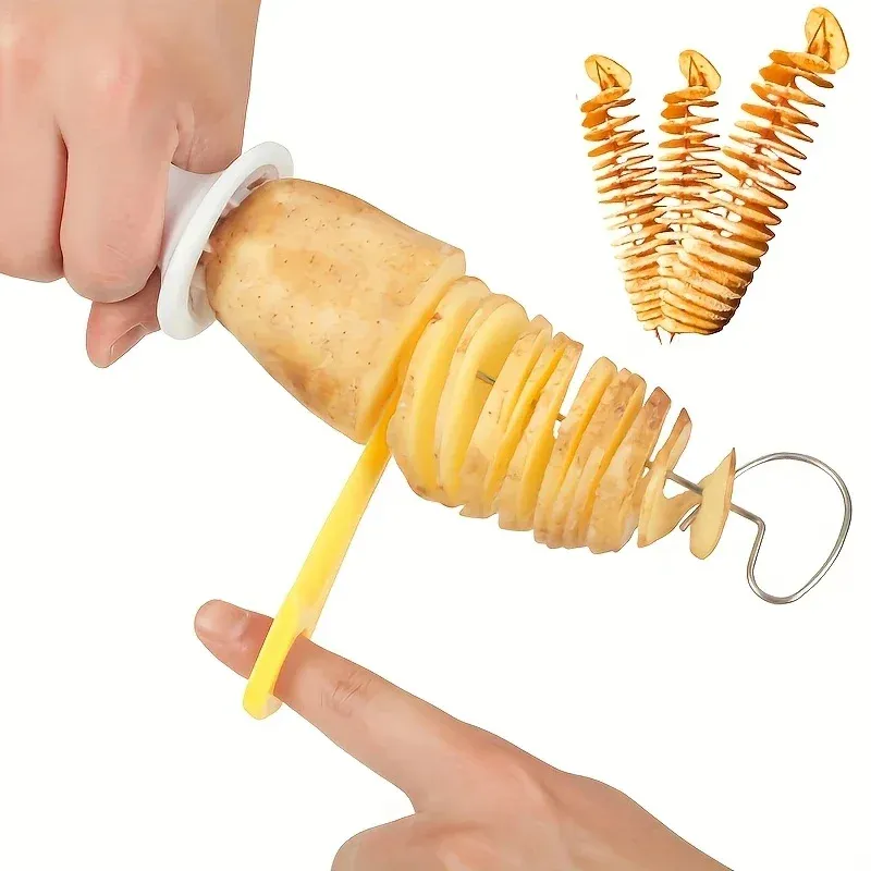 Ensemble spiraliseur en acier inoxydable, coupe-légumes multifonctionnel pour pommes de terre en spirale, carottes et plus, 6 pièces - Image 1