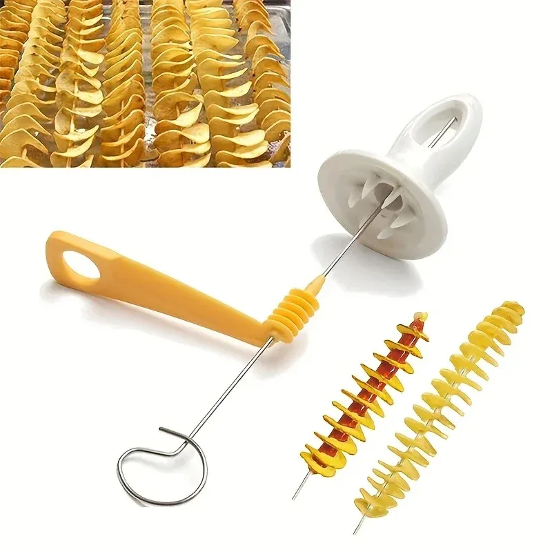 Ensemble spiraliseur en acier inoxydable, coupe-légumes multifonctionnel pour pommes de terre en spirale, carottes et plus, 6 pièces 4