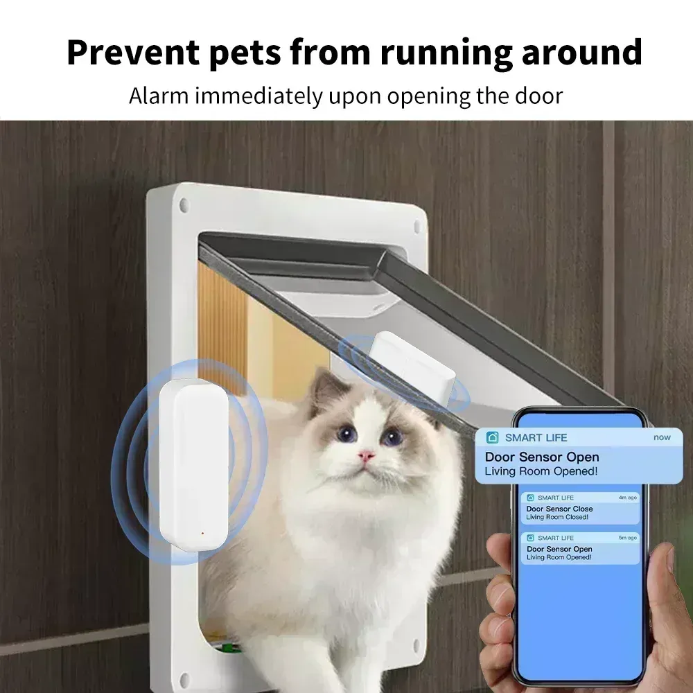 Capteur de porte et fenêtre Tuya WiFi Zigbee pour maison intelligente, compatible application Smart Life et Yandex Alexa 4