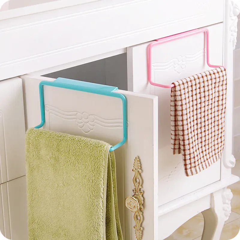 Organisateur de salle de bain, porte-serviettes, porte d'armoire, cuisine, salle de bains, porte-serviettes unipolaire, articles divers en plastique, cintre de chiffon, barres à serviettes 3