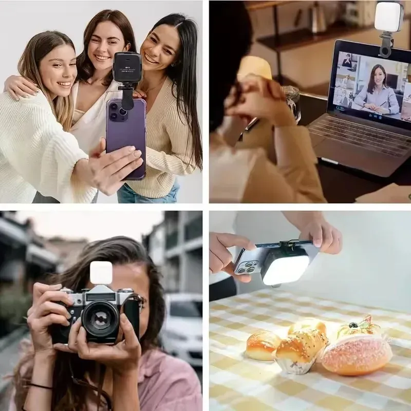 Anneau lumineux à pince pour smartphone, 10 niveaux de luminosité, rechargeable par USB, idéal pour selfies et streaming en direct 6