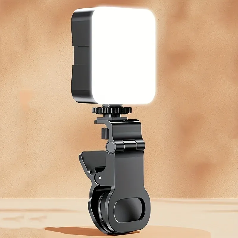 Anneau lumineux à pince pour smartphone, 10 niveaux de luminosité, rechargeable par USB, idéal pour selfies et streaming en direct 7