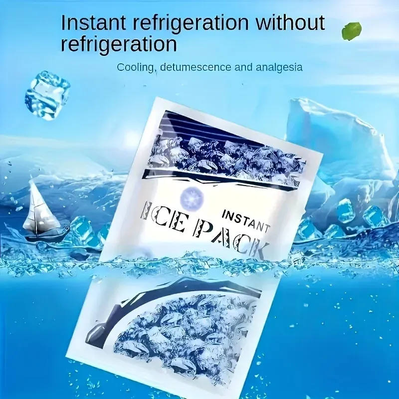 Lot de 4 compresses froides instantanées portables, sans pré-congélation, pour le sport et le camping 5