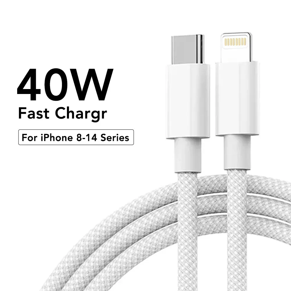 Câble USB-C vers USB-C en nylon tressé, charge rapide 60 W, Power Delivery, compatible iPhone 13, 14 Pro Max, 11, 12, XR, XS Max et Samsung, synchronisation des données 9