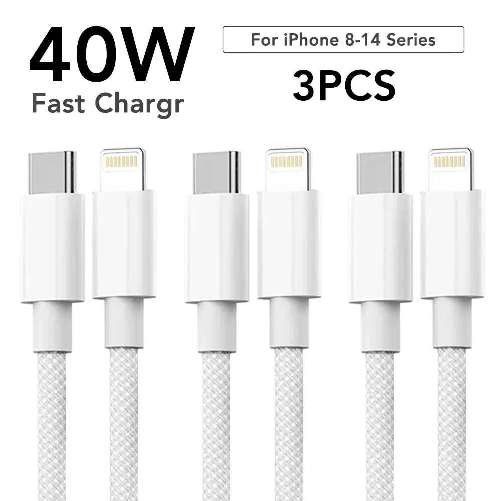 Câble USB-C vers USB-C en nylon tressé, charge rapide 60 W, Power Delivery, compatible iPhone 13, 14 Pro Max, 11, 12, XR, XS Max et Samsung, synchronisation des données 7