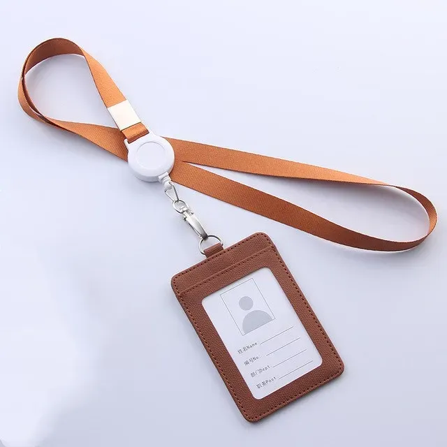 Porte-badge rétractable en PU avec cordon, porte-carte d'identité avec enrouleur 13