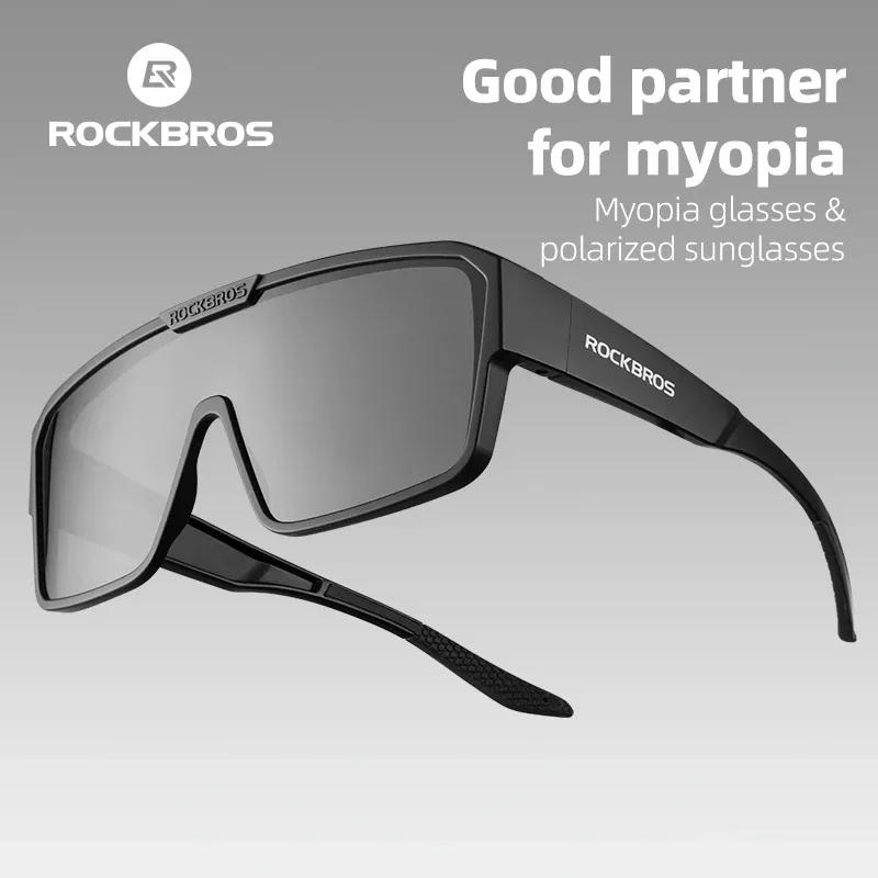 ROCKBROS – Lunettes de soleil polarisées pour le cyclisme, protection UV400, compatibles avec verres correcteurs, running et pêche