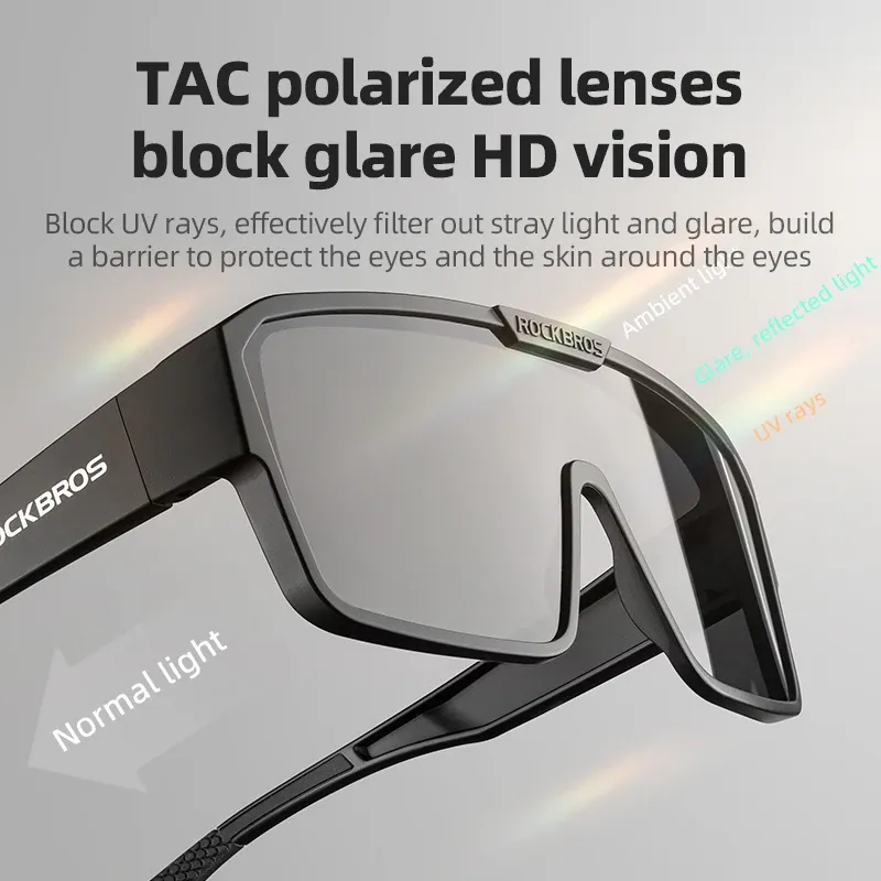 ROCKBROS – Lunettes de soleil polarisées pour le cyclisme, protection UV400, compatibles avec verres correcteurs, running et pêche 2