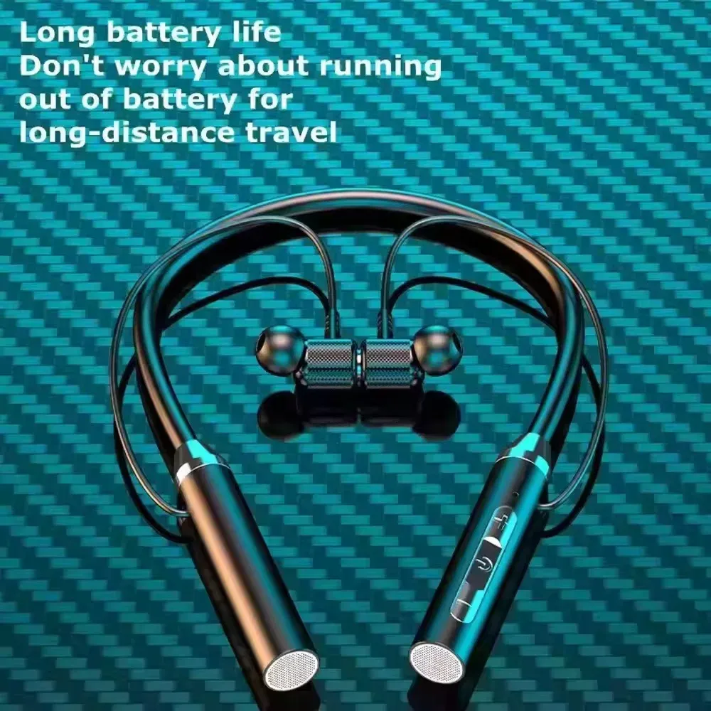 Écouteurs sans fil Bluetooth, tour de cou, casque sport stéréo gaming, oreillettes magnétiques étanches avec affichage LED 3