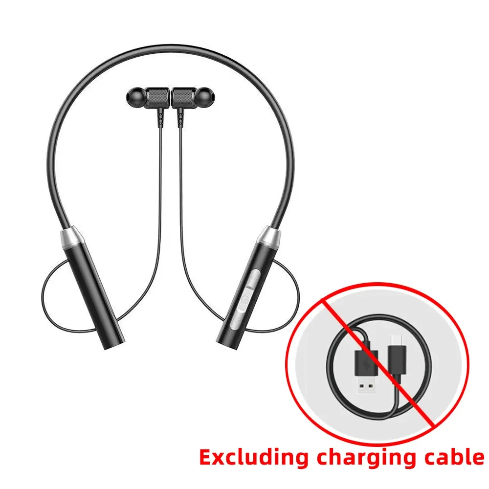 Écouteurs sans fil Bluetooth, tour de cou, casque sport stéréo gaming, oreillettes magnétiques étanches avec affichage LED 7